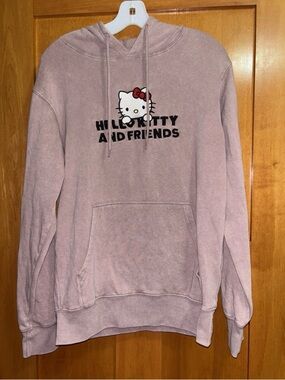 Hello Kitty Hoodie Graphic Print Double Sided Adult Size Small Pink